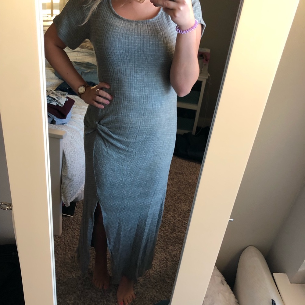 First Love Gray Maxi Dress
